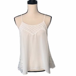 Allie Rose White Lace Spaghetti Strap Sleeveless Top Size Medium
